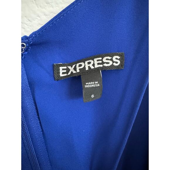 Express Womens Blue Shorts Romper Size Small Formal Outfit - Picture 4 of 8